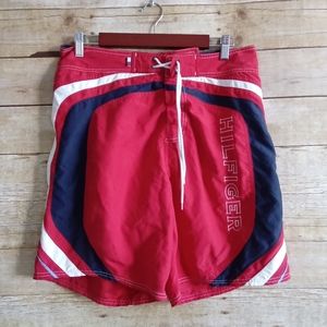Tommy Hilfiger Red, White, and Blue Swim Shorts